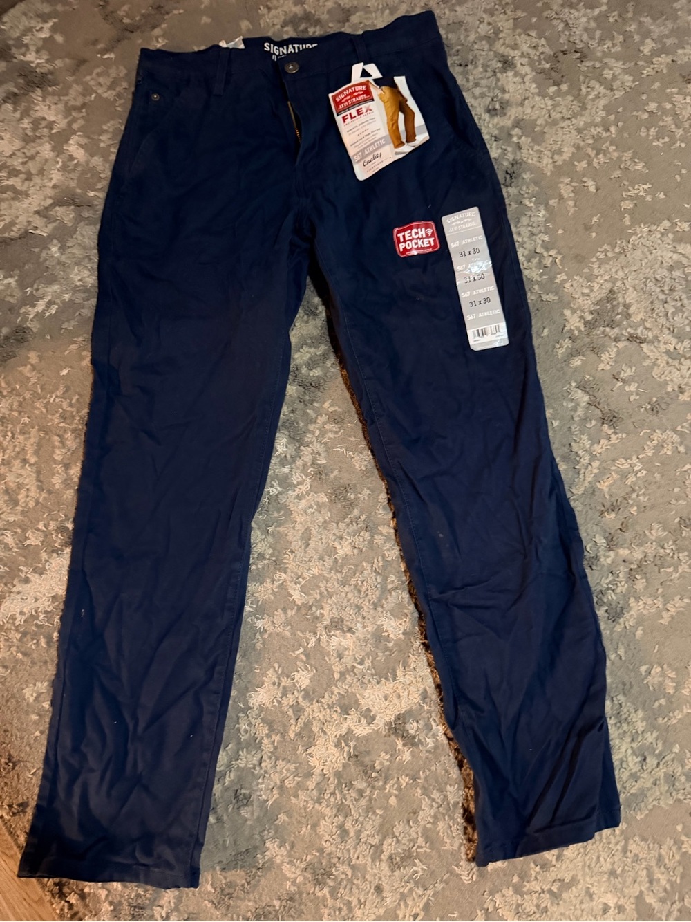Signature by Levi Strauss Navy Flex Tech Pocket Chinos